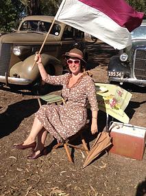 Rosalie Ham - keeping cool on the set of 'The Dressmaker'